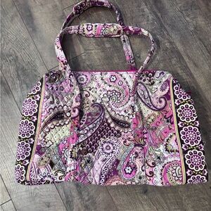 Vera Bradley “Very Berry Paisley” Quilted Large Weekender Travel Duffle Bag **